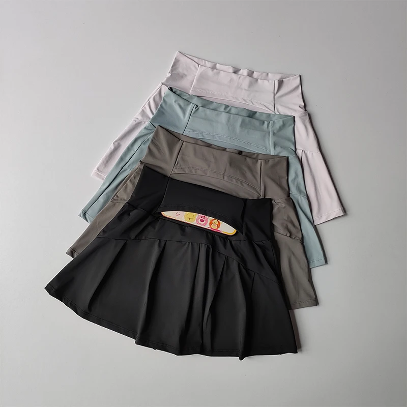 High Waisted Sports Short Skirt, Summer New Cool and Anti Glare Lined Shorts Women's Fitness Yoga Quick Drying A-line Skirt High Waisted Sports Short Skirt, Summer New Cool and Anti Glare Lined Shorts Women's Fitness Yoga Quick Drying A-line Skirt - Image 1