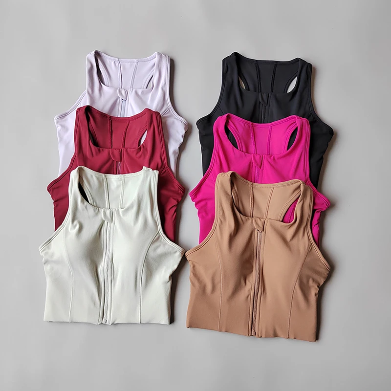 High-intensity Sports Vest Bras Front Zipper Integrated Yoga Underwear Gathering Shock-proof Running Breathable Fitness Vest High-intensity Sports Vest Bras Front Zipper Integrated Yoga Underwear Gathering Shock-proof Running Breathable Fitness Vest - Image 1