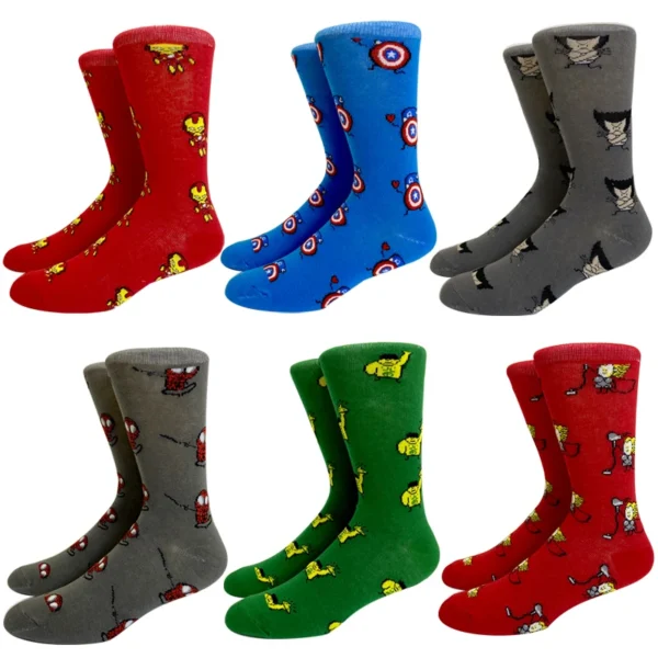Hot Sale Comics Hero General Socks cartoon Iron Man Captain America Knee-High Warm Stitching pattern Antiskid Casual men Sock Hot Sale Comics Hero General Socks cartoon Iron Man Captain America Knee-High Warm Stitching pattern Antiskid Casual men Sock - Image 1