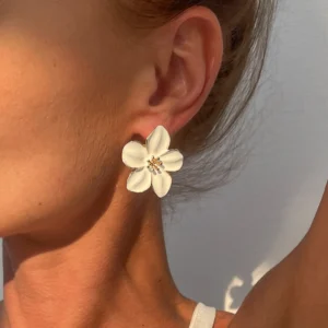 Ingemark Boho Y2K Colorful Drip Oil Petal Flower Stud Earrings Women Sweet Exquisite Piercing Earrings Bridal Aesthetic Jewelry