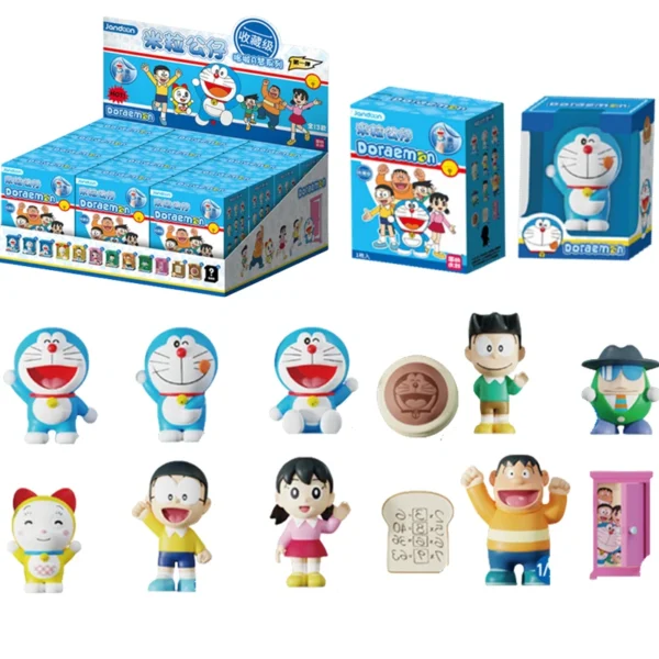 Jandoon Original Doraemon Blind Box Doll Rice Grain Noby‌ Shizuka Dorami Mini Action Figure Model Toy Ornament Collection Gift - Image 1