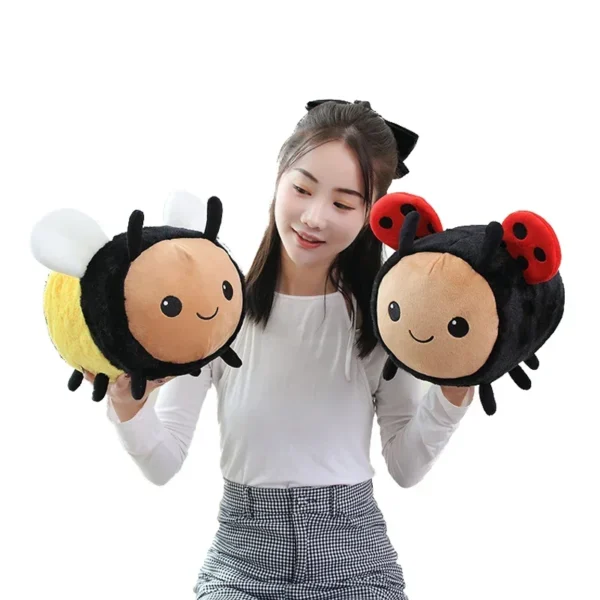 Kawaii Bee Ladybug Plush Toy Soft Stuffed Insect Honeybee Ladybird Doll Toys Kids Birthday Christmas Gift for Child - Image 1