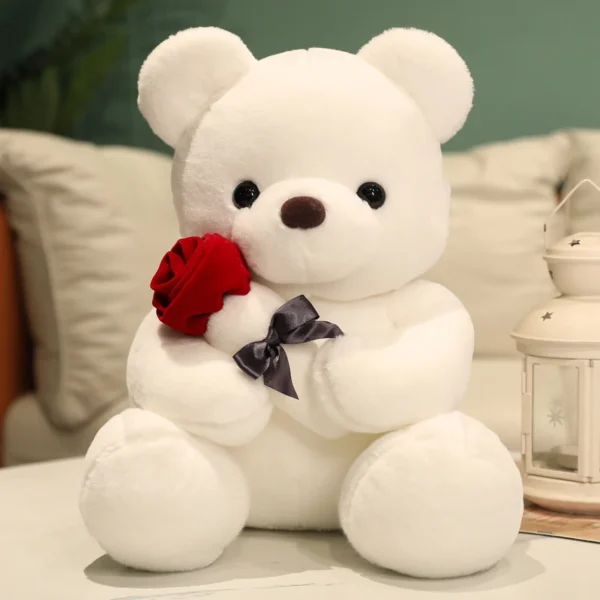Kawaii Teddy Bear with Roses Plush Toy Soft Bear Stuffed Doll Romantic Gift for Lover Home Decor Valentine's Day Gifts for Girls Kawaii Teddy Bear with Roses Plush Toy Soft Bear Stuffed Doll Romantic Gift for Lover Home Decor Valentine's Day Gifts for Girls - Image 1