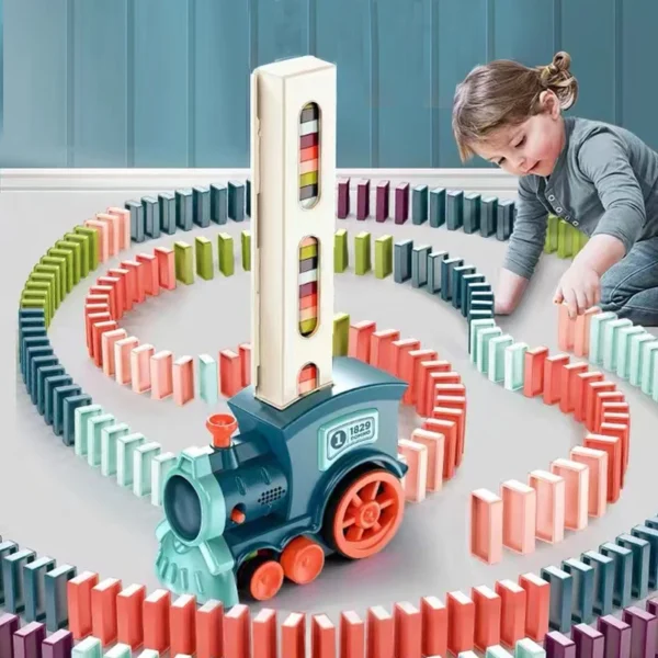 Kids Automatic Laying Domino Train Electric Car Dominoes Clips and Domino Accessories Brick Blocks Kits Games Educational Toys C Kids Automatic Laying Domino Train Electric Car Dominoes Clips and Domino Accessories Brick Blocks Kits Games Educational Toys C - Image 1