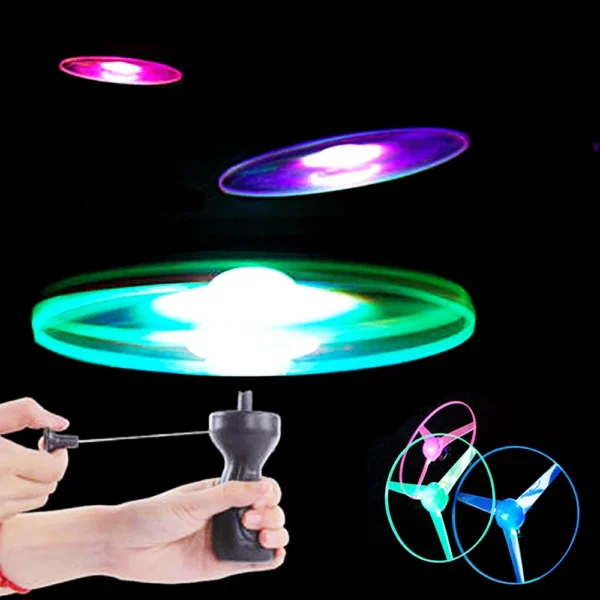 Kids Luminous Flying Disc Propeller Toys LED Lighting Pull String Flying UFO Toy Spinning Top Outdoor Game Sports Toy Gift Kids Luminous Flying Disc Propeller Toys LED Lighting Pull String Flying UFO Toy Spinning Top Outdoor Game Sports Toy Gift - Image 1