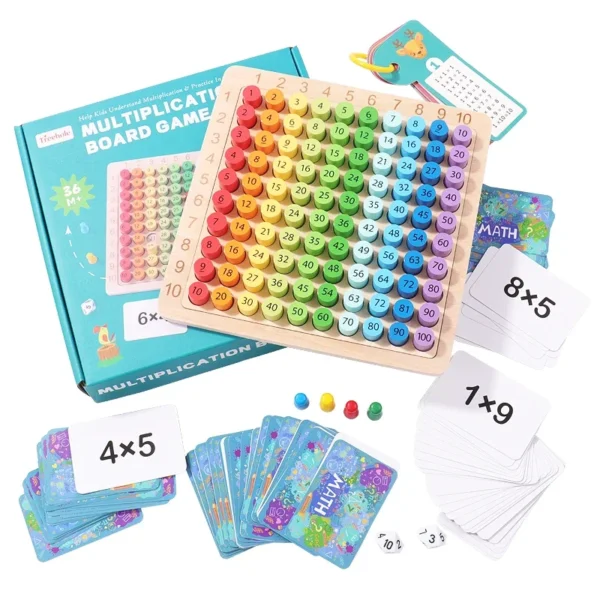 Kids Montessori Educational Wooden Toys Baby Math Toys 99 Multiplication Table Math Arithmetic Teaching Aids for Children Gifts Kids Montessori Educational Wooden Toys Baby Math Toys 99 Multiplication Table Math Arithmetic Teaching Aids for Children Gifts - Image 1