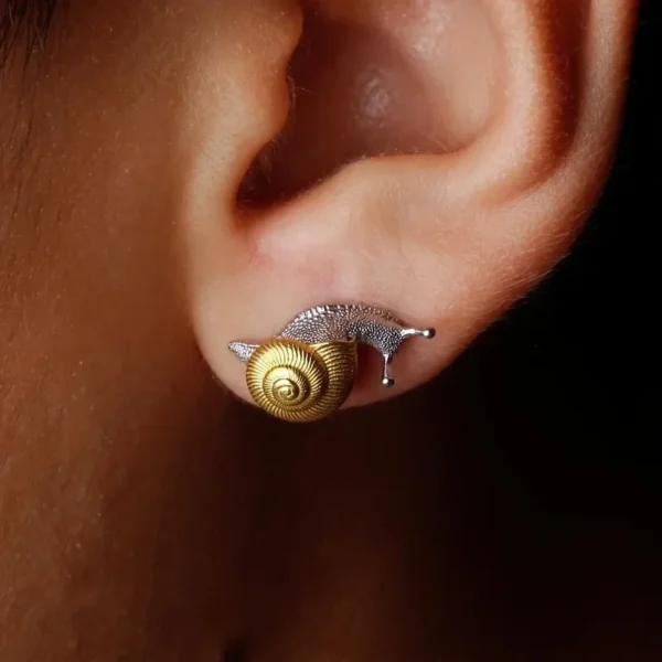 LATS Gold Silver Color Snail Studs Earrings for Women Men Dainty Ear Adornments Eye Catching Ear Ring Fashion Jewelry - Image 1
