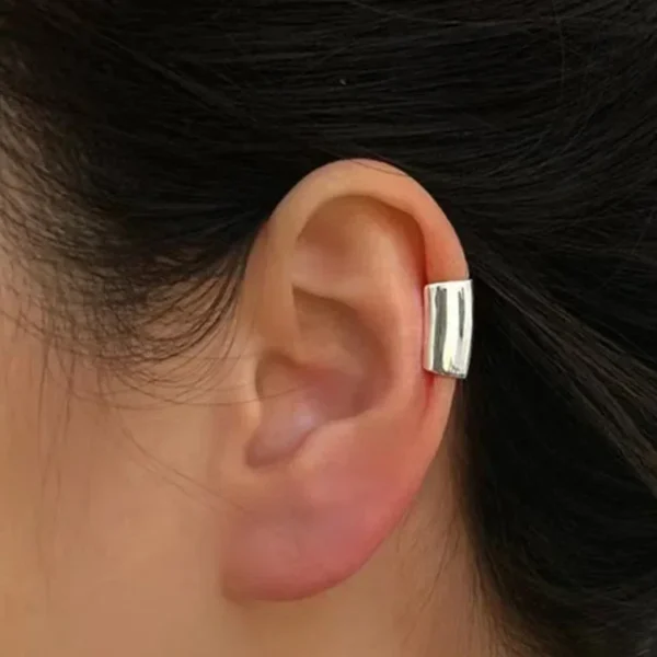LATS Gothic Metal Long Tube Clip Earrings for Women No Perforation Exaggerated Geometric Ear Cuffs Personality Design Jewelry - Image 1