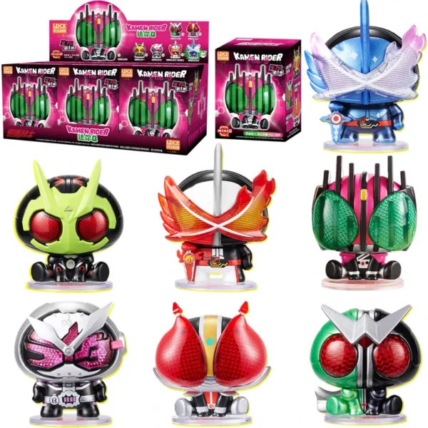 LDCX Original Kamen Rider Saber Den-O Kuuga Zi-O Kamen Rider Double Sword of Logos Mini Q Version Action Figure Toy Doll Gif - Image 1