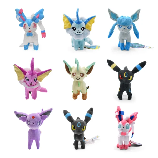 Leafeon Vaporeon Glaceon Sylveon Espeon Umbreon Vaporeon Sylveon Plush Toys Game for Collectible Gift,Soft Plushies Stuffed - Image 1