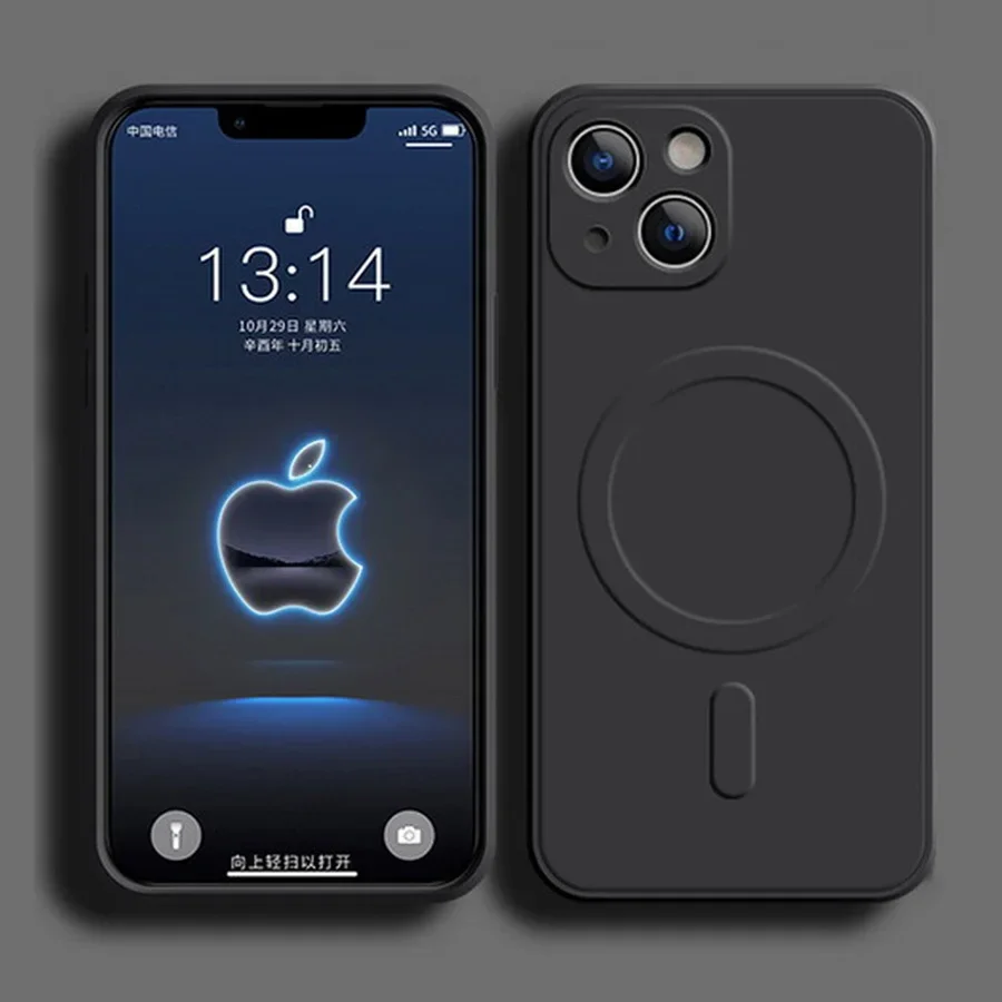 Liquid Silicone Case For iPhone 16 15 14 13 11 12 Pro Max Plus Phone Magnetic Wireless Charger For Magsafe Shockproof Back Cover Liquid Silicone Case For iPhone 16 15 14 13 11 12 Pro Max Plus Phone Magnetic Wireless Charger For Magsafe Shockproof Back Cover - Image 1