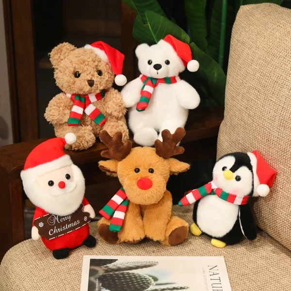 Lovely Cartoon Christmas Scarf Bear Penguin Soft Stuffed Elk Teddy Bear Doll Plush Toy Decoration Girl Boy Kids Christmas Gift Lovely Cartoon Christmas Scarf Bear Penguin Soft Stuffed Elk Teddy Bear Doll Plush Toy Decoration Girl Boy Kids Christmas Gift - Image 1