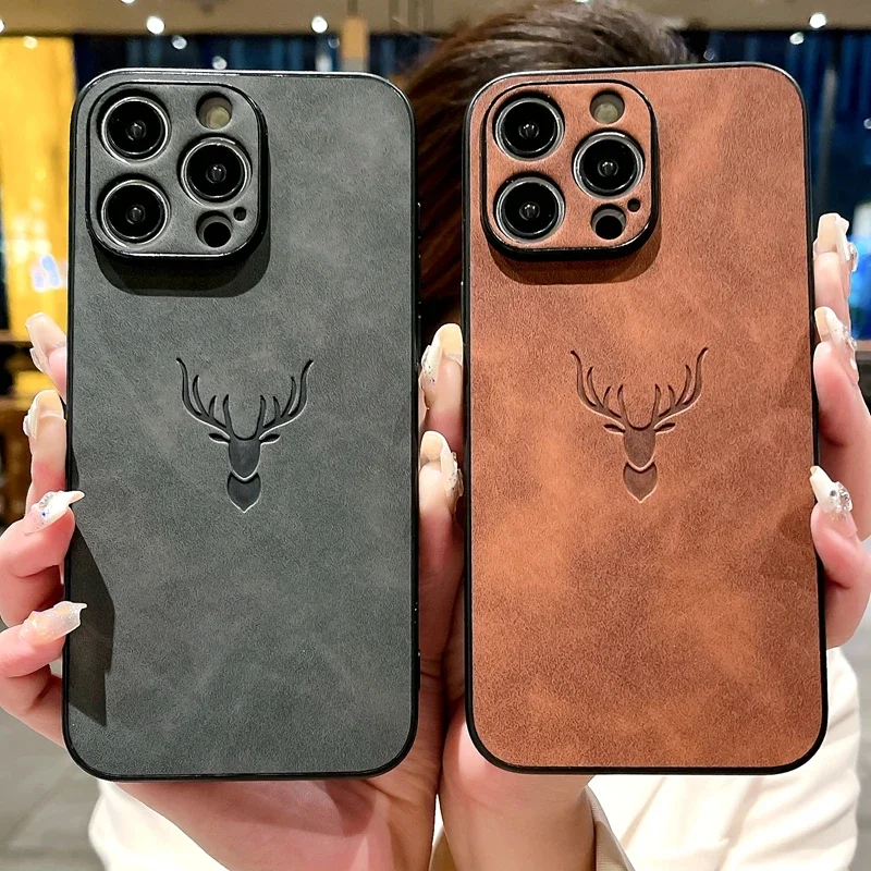 Luxury Cortex Deer Matte Phone Case For iPhone 11 12 13 14 15 16 Pro Max Plus X Xs Max XR Bumper Cases Back Cover Luxury Cortex Deer Matte Phone Case For iPhone 11 12 13 14 15 16 Pro Max Plus X Xs Max XR Bumper Cases Back Cover - Image 1
