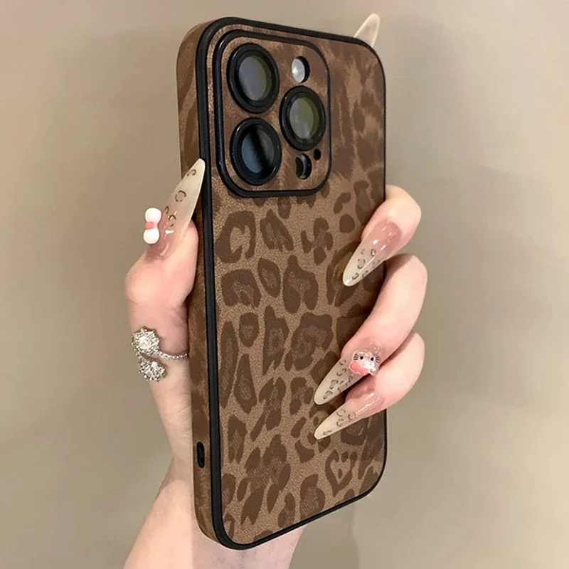 Luxury Leopard Print Phone Case For iPhone 11 12 13 14 15 16 Pro Max Plus Bumber Back Cases Cover Luxury Leopard Print Phone Case For iPhone 11 12 13 14 15 16 Pro Max Plus Bumber Back Cases Cover - Image 1