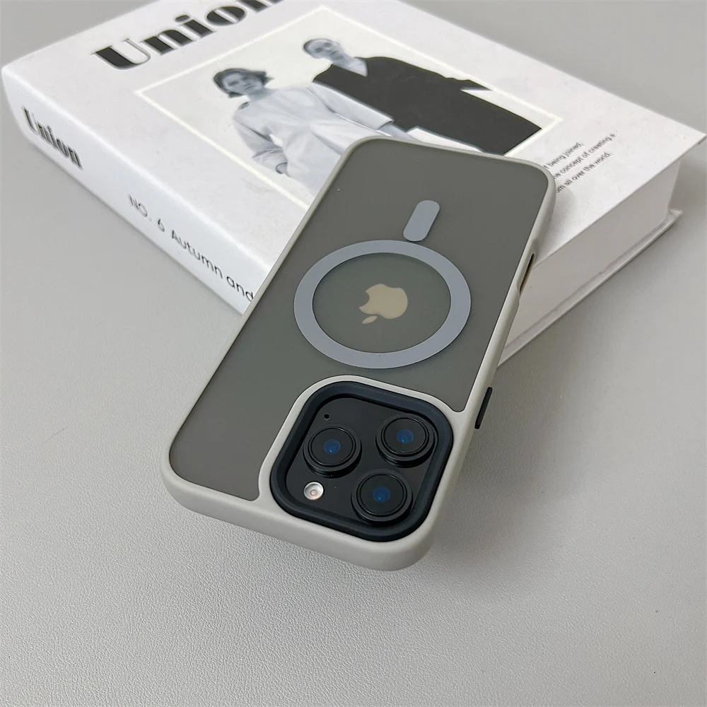 Luxury Magnetic Magsafe Wireless Charge Phone Case For iPhone 11 12 13 14 Plus 15 16 Pro Max Shockproof Matte Hot Selling Cover Luxury Magnetic Magsafe Wireless Charge Phone Case For iPhone 11 12 13 14 Plus 15 16 Pro Max Shockproof Matte Hot Selling Cover - Image 1