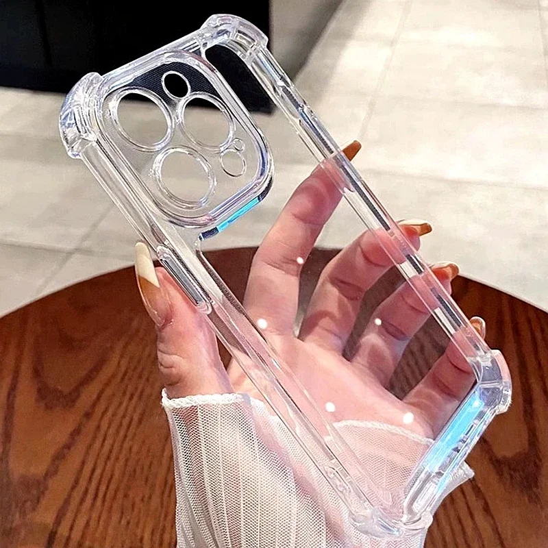 Luxury Shockproof Phone Case For iPhone 11 12 13 14 15 16 Pro Max X Xs XR Max 7 8 6 6S Plus Clear Bumper Transparent Cover Luxury Shockproof Phone Case For iPhone 11 12 13 14 15 16 Pro Max X Xs XR Max 7 8 6 6S Plus Clear Bumper Transparent Cover - Image 1