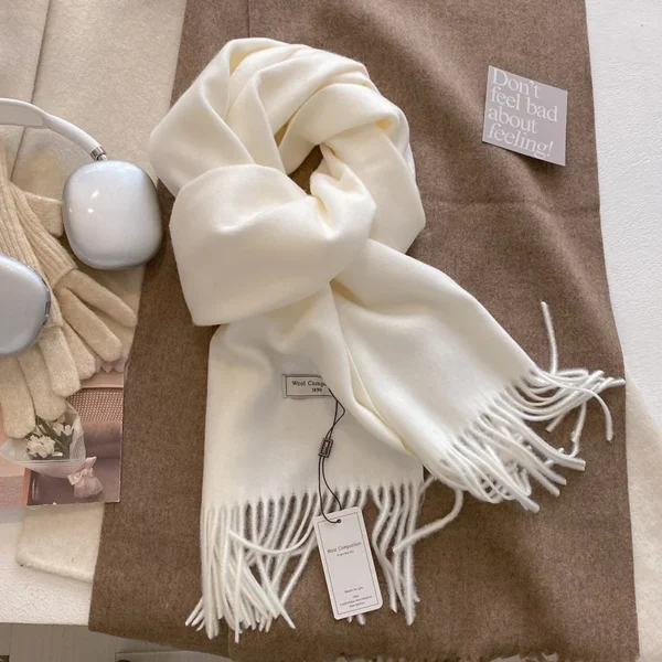 Luxury Winter Wool Scarf Women Cashmere Warm Pashmina Brand Foulard Female Shawls Wraps Thick Soft Bufanda Scarves Stole 2024 Luxury Winter Wool Scarf Women Cashmere Warm Pashmina Brand Foulard Female Shawls Wraps Thick Soft Bufanda Scarves Stole 2024 - Image 1