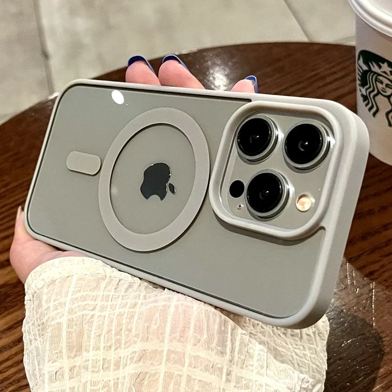 Luxury Wireless Charge For Magsafe Transparent Case For iPhone 16 15 14 13 11 12 Pro Max Plus Mini Magnetic Bumper Cases Cover Luxury Wireless Charge For Magsafe Transparent Case For iPhone 16 15 14 13 11 12 Pro Max Plus Mini Magnetic Bumper Cases Cover - Image 1