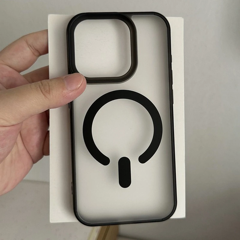 Luxury Wireless Charge Magsafe Phone Case For iPhone 11 12 13 14 15 16 Pro Max Plus Transparent Matte Magnetic Bumper Cover Luxury Wireless Charge Magsafe Phone Case For iPhone 11 12 13 14 15 16 Pro Max Plus Transparent Matte Magnetic Bumper Cover - Image 1