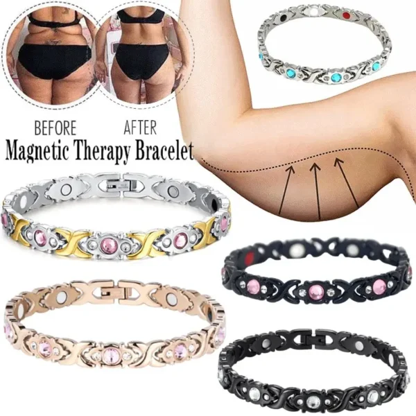 Magnetic Lymphatic Drainage Bracelet for Men Women Lymphatic Detox Zircon Bracelet Slimming Magnetic Therapy Health Care Gift - Image 1
