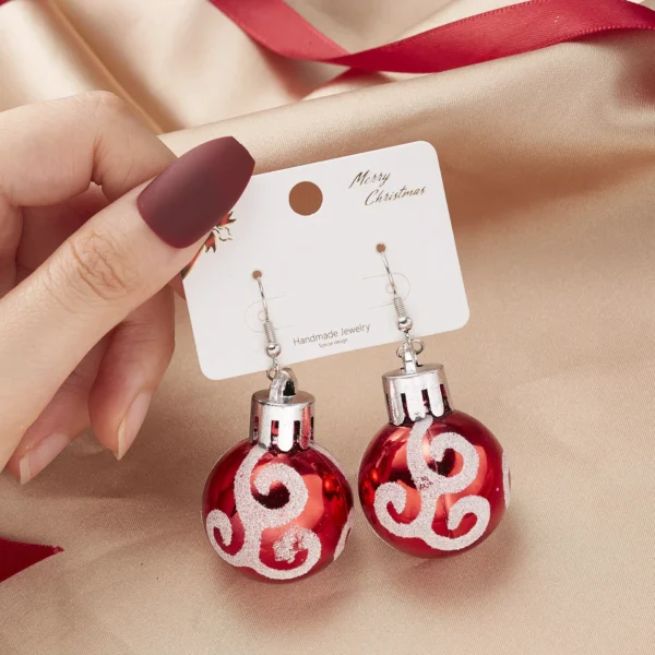 Merry Christmas Resin Sequin Bulb Christmas Earrings For Women Snowflake Star Ball Dangle Earring New Year Festival Jewelry Gift - Image 1