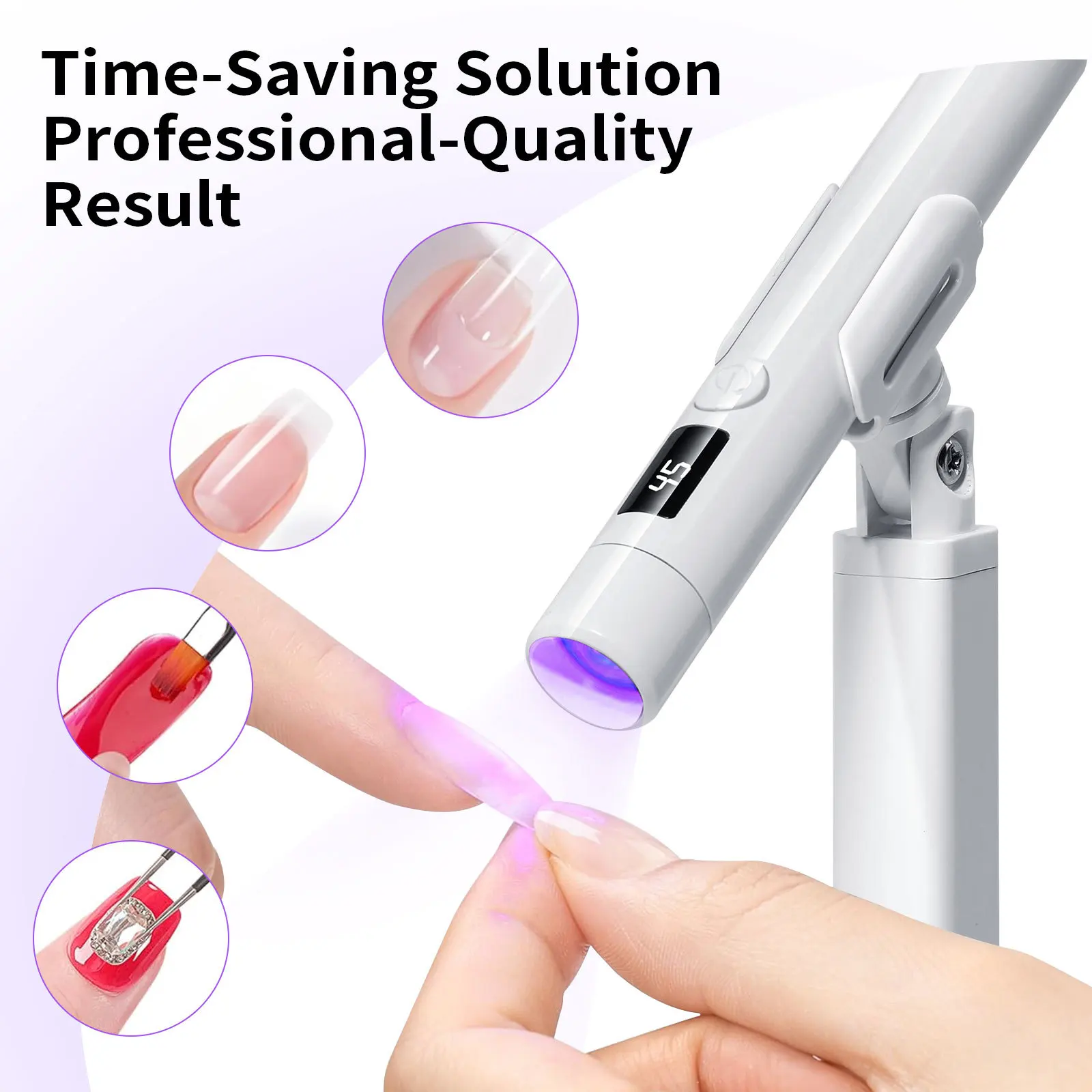 Mini UV LED Light For Gel Nails USB Rechargeable Handheld Portable Nail Lamp Quick-Drying Nail Dryer For Gel Nail Polish Curing Mini UV LED Light For Gel Nails USB Rechargeable Handheld Portable Nail Lamp Quick-Drying Nail Dryer For Gel Nail Polish Curing - Image 1