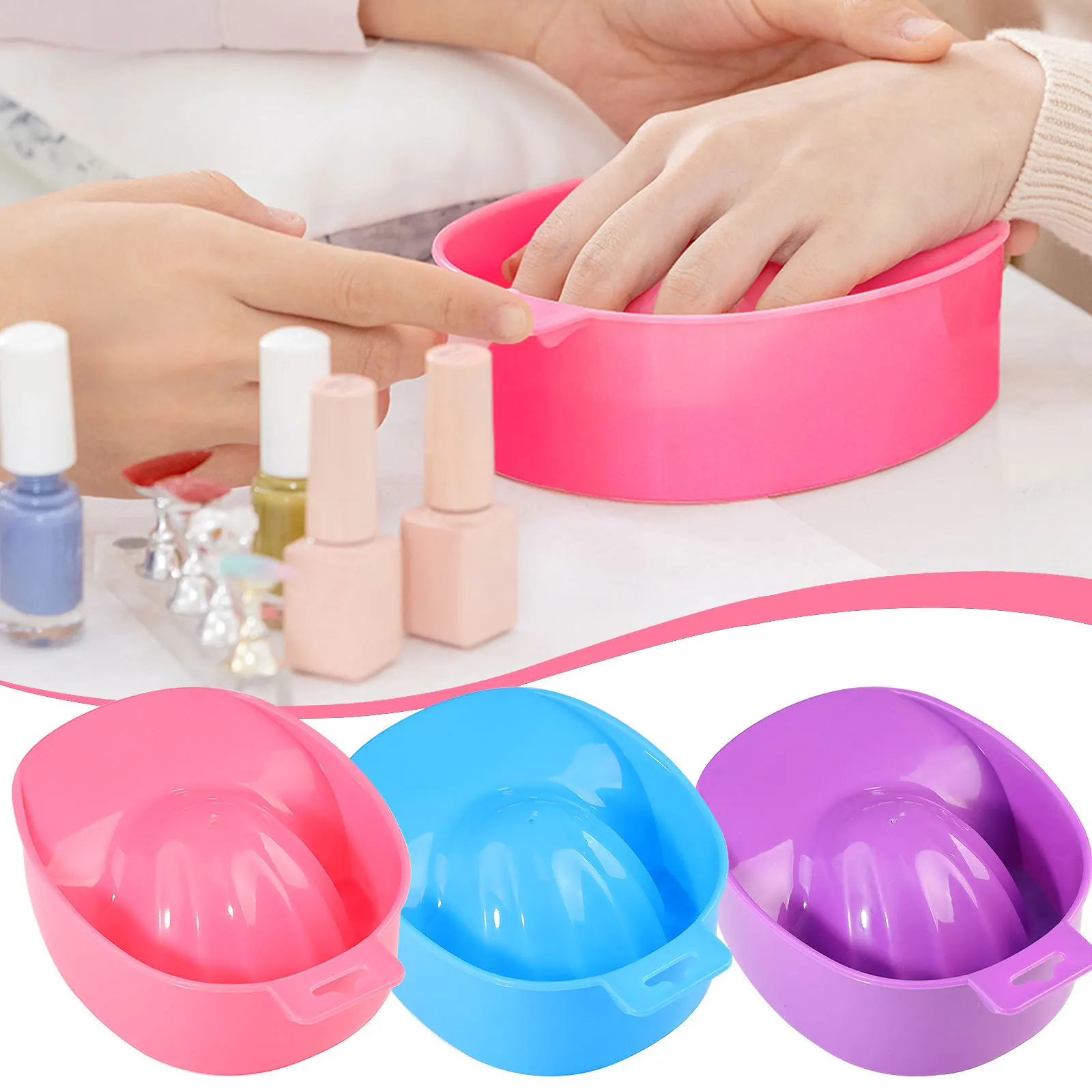 Nail Art Hand Wash Remover Soak Bowl Acrylic Nail Supplies DIY Salon Nail Spa Bath Treatment Manicure Tools Nail Art Hand Wash Remover Soak Bowl Acrylic Nail Supplies DIY Salon Nail Spa Bath Treatment Manicure Tools - Image 1