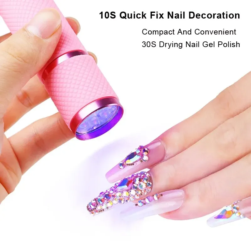 Nail Dryer Mini 9 LED Lights Flashlight UV Lamp For Gel Polish Portable Manicure Nail Art Tools Hand Held Fast Drying Nail Dryer Mini 9 LED Lights Flashlight UV Lamp For Gel Polish Portable Manicure Nail Art Tools Hand Held Fast Drying - Image 1