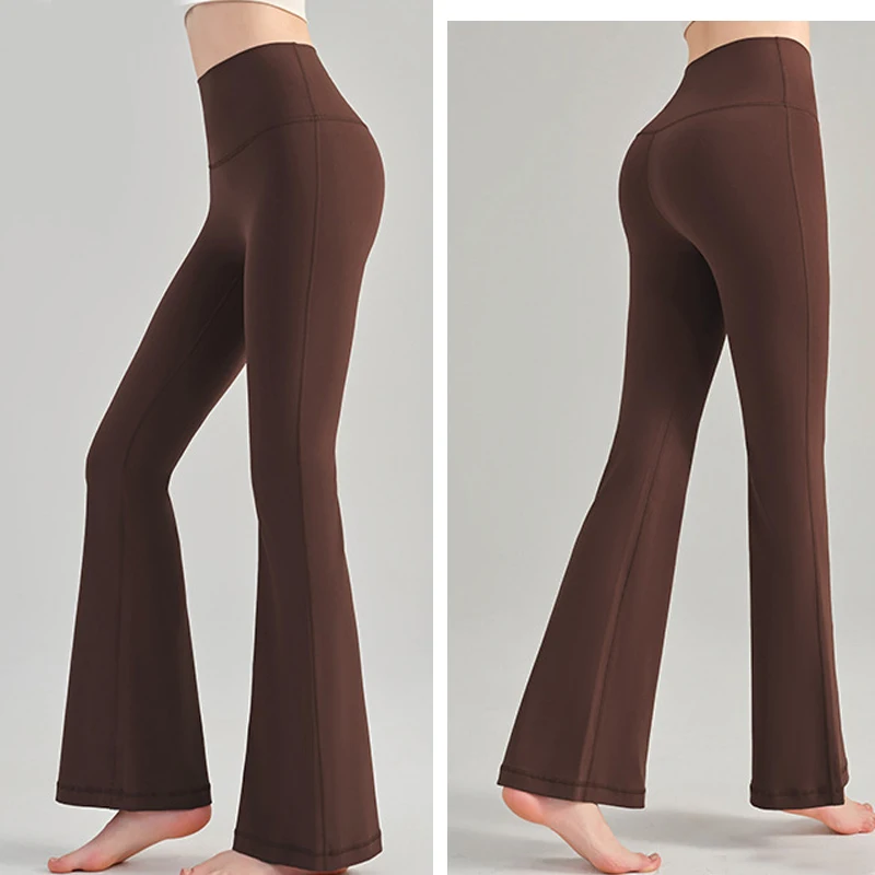 Naked Yoga Micro Flared Pants for Women High Waisted Tight Fitting Pilates Hip Lifting Slimming Fitness Pants for Outdoor Wear Naked Yoga Micro Flared Pants for Women High Waisted Tight Fitting Pilates Hip Lifting Slimming Fitness Pants for Outdoor Wear - Image 1