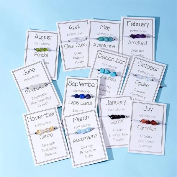 Natural Irregular Stone Bracelet For Women Men Colorful Quartz Crystal Stones Month Birthday Bracelets Aesthetic Charm Jewelry - Image 1