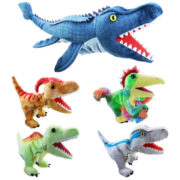 New 11 style Dinosaur Hand Puppet Plush toys Kindergarten performance Hand control glovesTriceratops Tyrannosaurus Dilophosaurus New 11 style Dinosaur Hand Puppet Plush toys Kindergarten performance Hand control glovesTriceratops Tyrannosaurus Dilophosaurus - Image 1