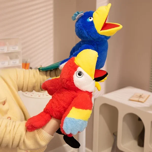 New 6 Style Toucan Hand Puppet Plush Toys Kindergarten Performance Hand Control Toucan Parrot Bald Eagle Peacock Owl Flamingo - Image 1