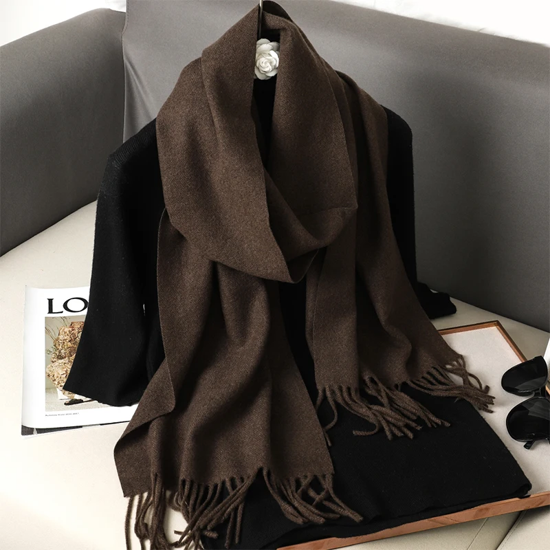 New 62 Color Winter Scarf For Women Long Warm Cashmere Scarves Hijab Solid Lady Shawl Wrap Female Pashmina Bandana Head Scarfs New 62 Color Winter Scarf For Women Long Warm Cashmere Scarves Hijab Solid Lady Shawl Wrap Female Pashmina Bandana Head Scarfs - Image 1
