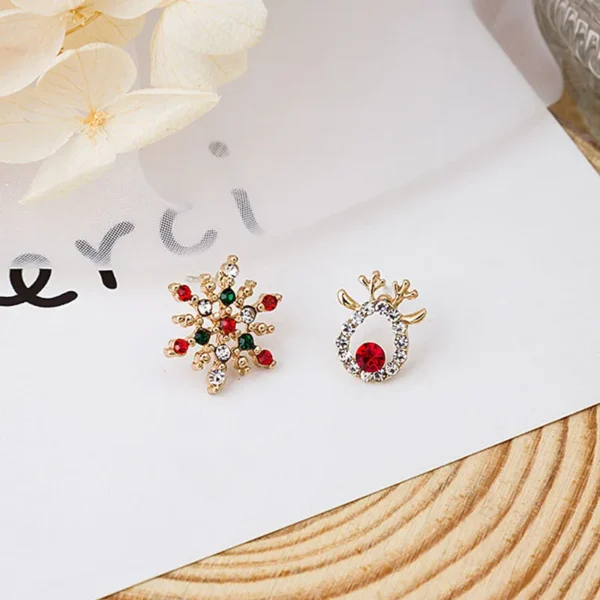 New Christmas Deer Stud Earrings for Women Cute Animal Elk Rhinestone Earring Merry Christmas New Year Wedding Jewelry Gifts - Image 1