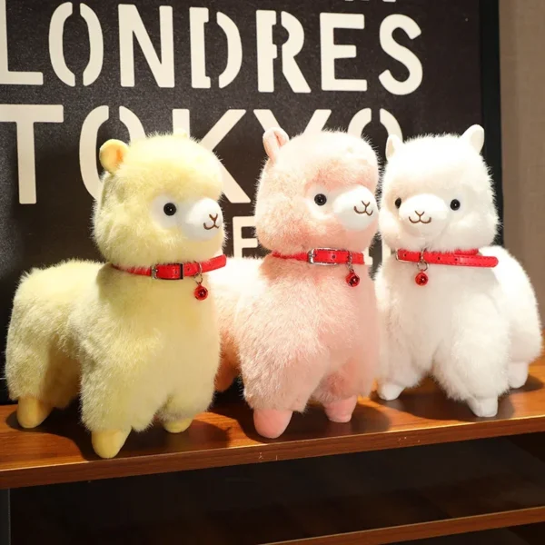 New Cute Alpaca With Bell Plush Toy Cartoon Animals Soft Stuffed Dolls HomeDecor Gift For Holiday Birthday Good quality - Image 1
