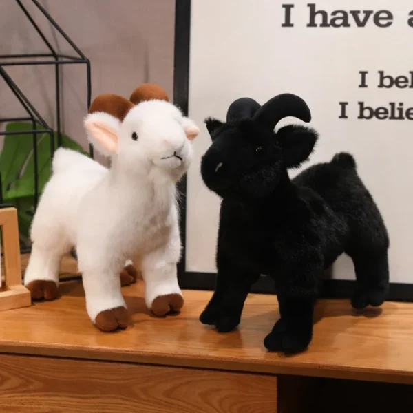 New Goat Plush Toys White Black Sheep Doll Simulation Goat Plushie Toys Stuffed Animals Sheep Doll Home Decor Kids Toys ﻿ - Image 1