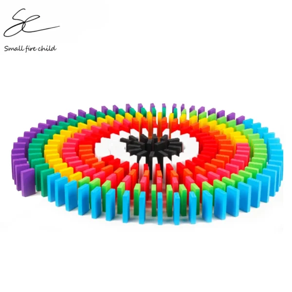 New Kids 100pcs Children Color Sort Rainbow Wood Domino Blocks Kits Early Bright Dominoes Games Educational Toys Gift New Kids 100pcs Children Color Sort Rainbow Wood Domino Blocks Kits Early Bright Dominoes Games Educational Toys Gift - Image 1