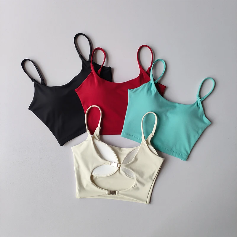 New One-piece Cup Beautiful Back Sexy Comfortable and Fashionable Sports Fitness Slimming Outside and Versatile Inner Strap Vest New One-piece Cup Beautiful Back Sexy Comfortable and Fashionable Sports Fitness Slimming Outside and Versatile Inner Strap Vest - Image 1