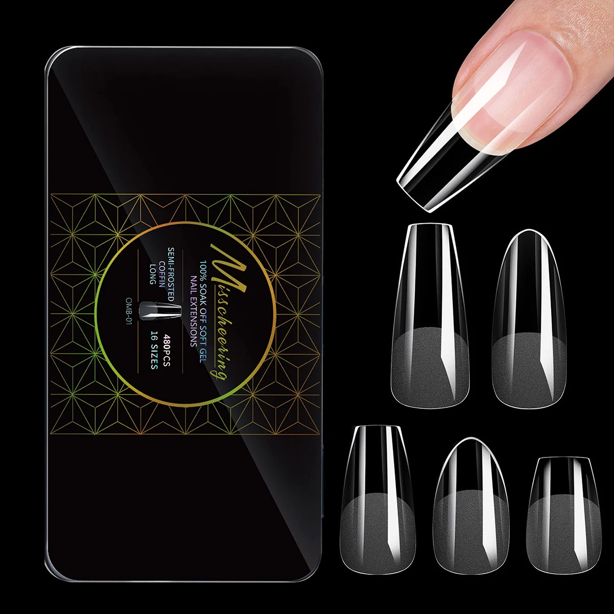 New Soft Gel False Tips 480pcs Almond Square Coffin French Half Frosted Fake Press On Acrylic Nails Full Cover American Capsule New Soft Gel False Tips 480pcs Almond Square Coffin French Half Frosted Fake Press On Acrylic Nails Full Cover American Capsule - Image 1