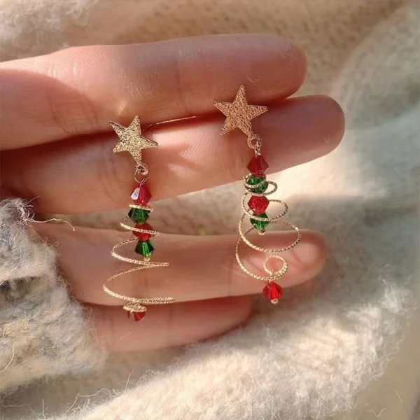 New Trendy Delicate Christmas Tree Earrings For Women Colorful Beads Stars Santa Claus Snowman Drop Earring Girl Christmas Gifts - Image 1