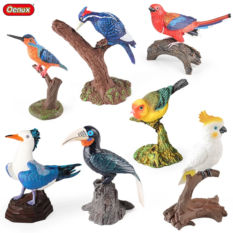 Oenux Bird Nest Animals Peacock Parrot Trogon Hornbill Owl Model PVC Action Figures Big Garden Decoration Cute Kids Toy Gift Oenux Bird Nest Animals Peacock Parrot Trogon Hornbill Owl Model PVC Action Figures Big Garden Decoration Cute Kids Toy Gift - Image 1