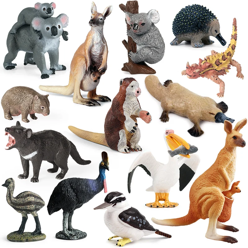 Oenux Classic Australian Wild Animals Kangaroos Koala Platypus Tasmanian devil Echidna Cassowary Model Figurine Toy Kid Gift Oenux Classic Australian Wild Animals Kangaroos Koala Platypus Tasmanian devil Echidna Cassowary Model Figurine Toy Kid Gift - Image 1