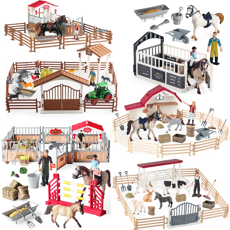 Oenux Farm Stable House Model Scene Action Figures Fence Horseman Farmer Poultry Horse Animals Figurine Cute Kids Toy Gift Oenux Farm Stable House Model Scene Action Figures Fence Horseman Farmer Poultry Horse Animals Figurine Cute Kids Toy Gift - Image 1