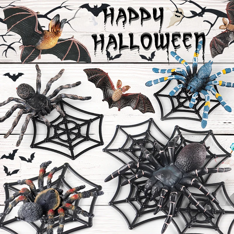 Oenux Insect Animals Model Spider Web Scorpion Bat Action Figures Figurine Miniature Cute Educational Kid Toy Halloween Gift Oenux Insect Animals Model Spider Web Scorpion Bat Action Figures Figurine Miniature Cute Educational Kid Toy Halloween Gift - Image 1
