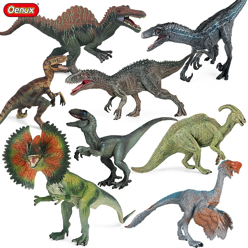 Oenux Jurassic Dinosaur Figurines T-Rex Velociraptor Spinosaurus Dilophosaurus Animal Model Action Figures Collection Kid Toy Oenux Jurassic Dinosaur Figurines T-Rex Velociraptor Spinosaurus Dilophosaurus Animal Model Action Figures Collection Kid Toy - Image 1