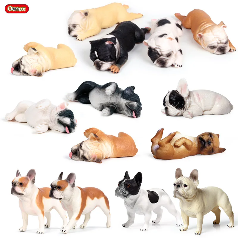 Oenux Lovely French Bulldog Animals Cute Puppy Sleep Lazy Dog Action Figures Model Figurine PVC Home Decoration Education Toy Oenux Lovely French Bulldog Animals Cute Puppy Sleep Lazy Dog Action Figures Model Figurine PVC Home Decoration Education Toy - Image 1