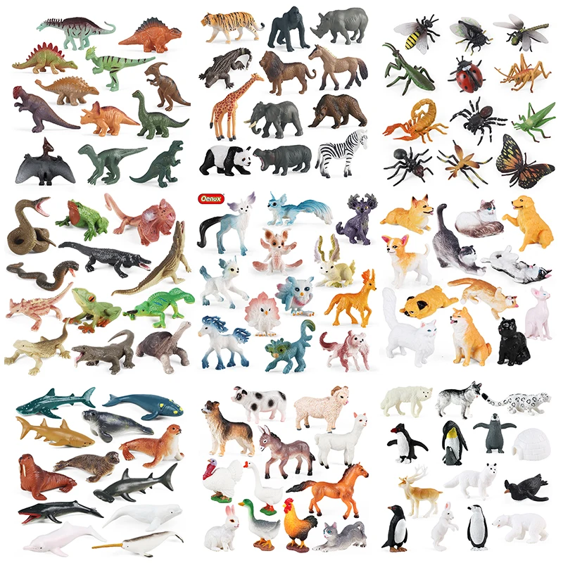 Oenux Montessori Miniature Lion Shark Horse Dinosaur Animals Model Set Action Figures Figurine Zoo Cute Education Kids Toy Gift Oenux Montessori Miniature Lion Shark Horse Dinosaur Animals Model Set Action Figures Figurine Zoo Cute Education Kids Toy Gift - Image 1