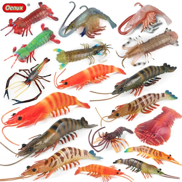 Oenux Ocean Animals Simulation Tiger Prawn Crayfish Shrimp Sea Life Model Figurines Action Figures Collection Toys For Kids Gift Oenux Ocean Animals Simulation Tiger Prawn Crayfish Shrimp Sea Life Model Figurines Action Figures Collection Toys For Kids Gift - Image 1