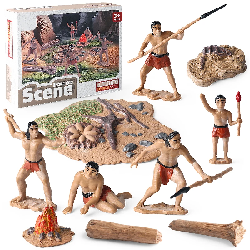 Oenux Prehistoric People Life Scene Human Evolution Wild Sabre-toothed Tiger Mammoth Animals Model Action Figures Collection Toy Oenux Prehistoric People Life Scene Human Evolution Wild Sabre-toothed Tiger Mammoth Animals Model Action Figures Collection Toy - Image 1