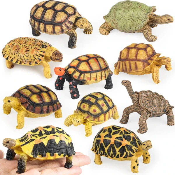 Oenux Reptile Animals Star Turtle Tortoise Geochelone Model Figurines Action Figures PVC Ornament Education Kid Toy Gift - Image 1